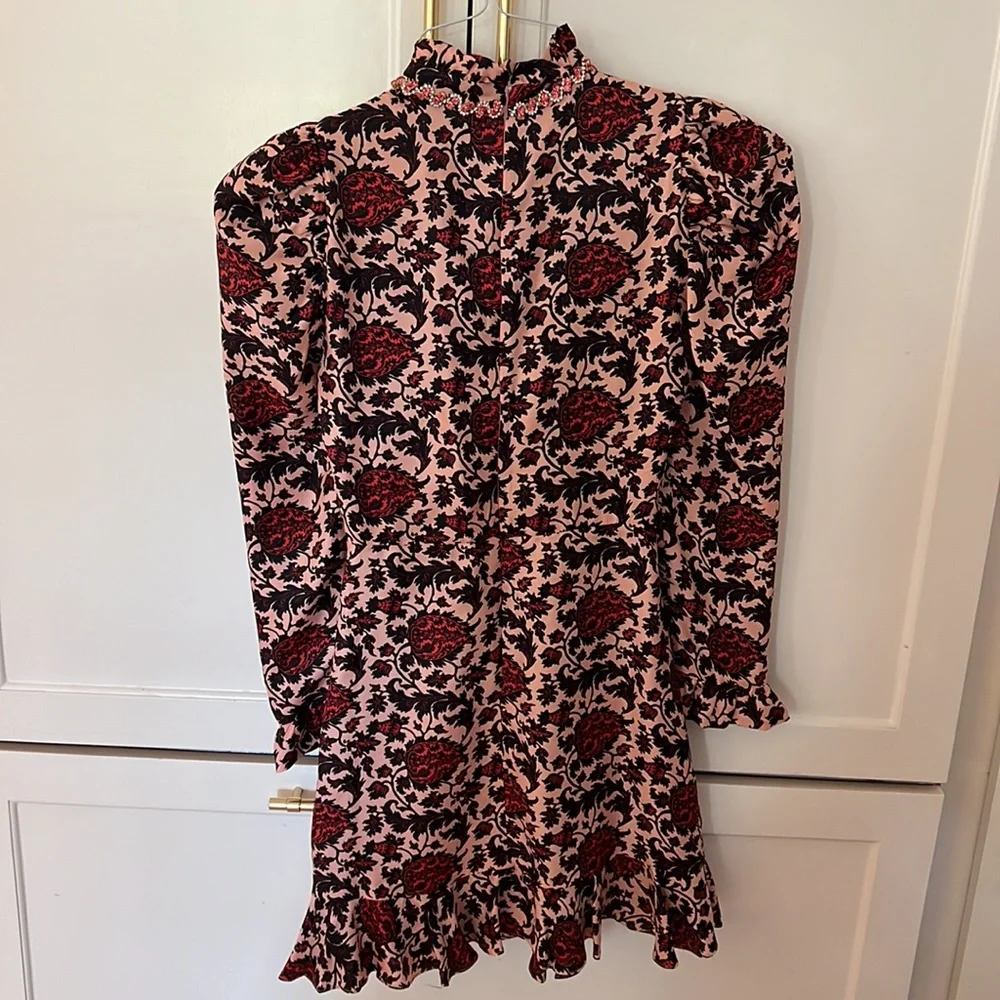 Sandro Paris crystal embellished floral print dress - Picture 4 of 5